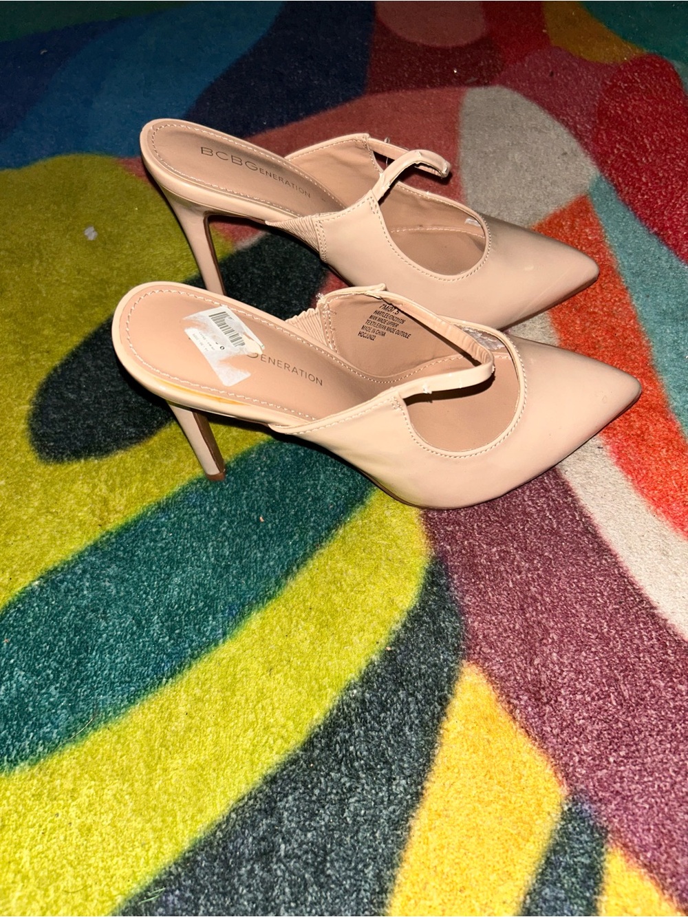 Patent Nude Mary Jane Pointed-Toe Stiletto Heels - Picture 3 of 5